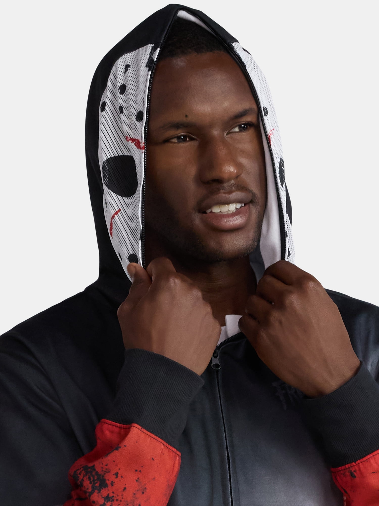 Friday the 13th, Men's & Big Men's Halloween Cosplay Hoodie, Jason Mask, Sizes S-3XL