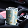 thumbnail image 4 of 30oz Blue White Flower Pattern Tumblers Stainless Steel Tumbler with Lid and Straw,Vacuum Insulated Double Wall Travel Tumbler Cups Mug with Cleaning Brush for Coffee,Tea, 4 of 7