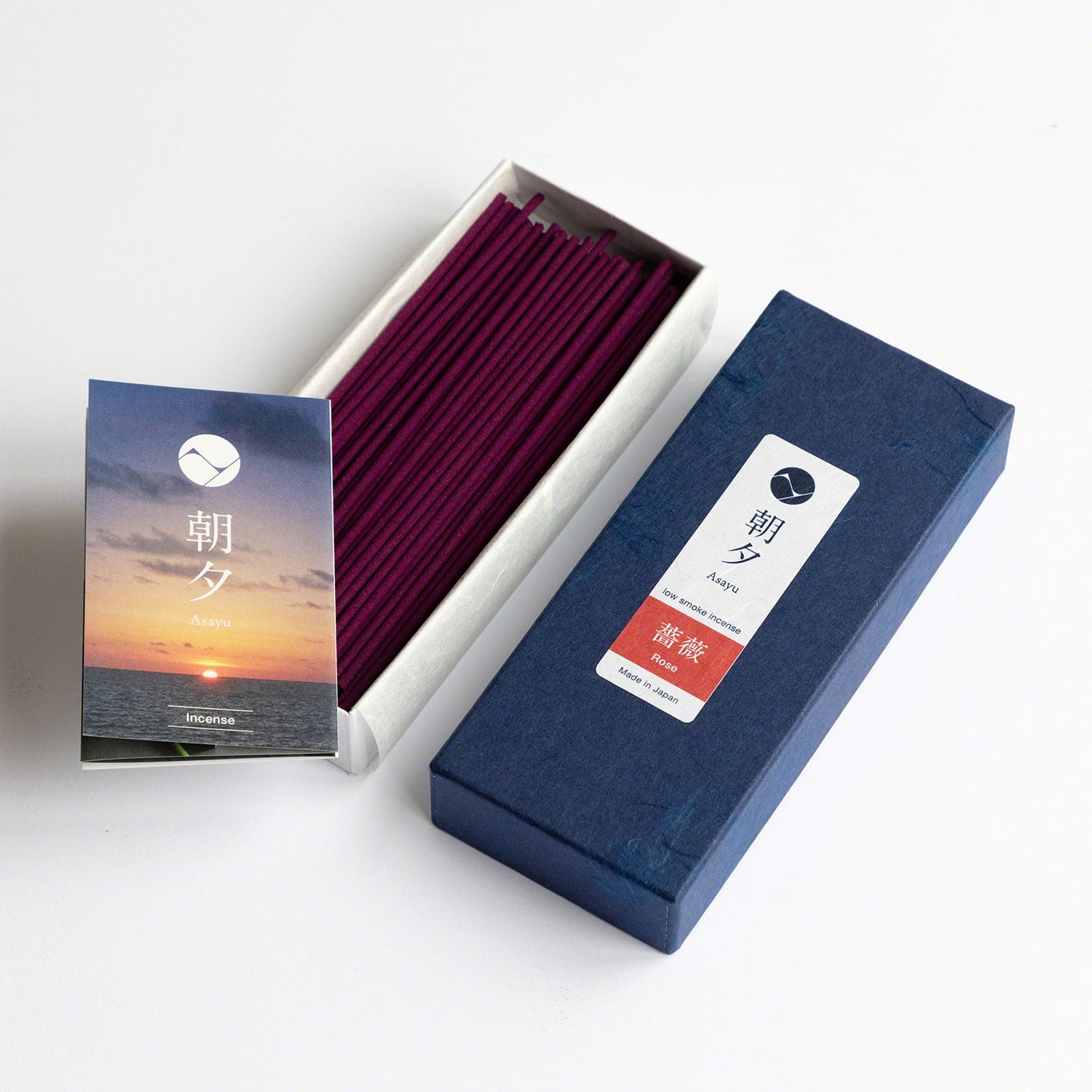 Asayu Japan Low Smoke Incense Sticks Rose Scent Made in Japan 1.41oz