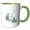 Green/White, variant on 3drose, Letter H Personal Wood Animal Watercolor Monogram Personalized Initial, 11oz Magic Transforming Mug