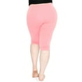 thumbnail image 3 of Stretch Is Comfort Women's Cotton Knee Length Leggings Light Pink 4X, 3 of 6