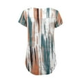 thumbnail image 6 of Save On Floral Printed Tunic Tops for Women Pleated Short Sleeve Shirts Front Button Down T-Shirt Crewneck Tee Shirts Loose Relaxed Fit Blouses Office Work Summer Costume, 6 of 6