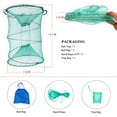 thumbnail image 6 of Drasry Fishing Bait Trap 1Pcs Portable Crawfish Shrimp Net Collapsible Fish Cage 15.75 x 11.8in, 6 of 7