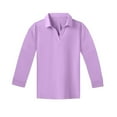 thumbnail image 4 of Inglocry Girls' Long Sleeve V-Neck Collared Tops Summer Casual Work Polo Shirts Fashion Outfits 2025 Light Purple 110, 4 of 4