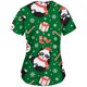 thumbnail image 5 of Pntutb Navidad Moda Mujer Cuello en V Casual Manga corta Impreso Bolsillos Señoras tops Blusa Pntutb Pntutb-5011, 5 of 6