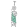 thumbnail image 1 of Dije De Plata 925 San Judas Con Piedra Zirconia Verde 7.5cm, 1 of 4