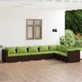 thumbnail image 1 of vidaXL 7 Piece Garden Lounge Set with Cushions Poly Rattan Brown, 1 of 4
