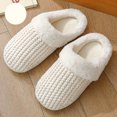 thumbnail image 1 of Chaussons en Mousse à Mémoire de Forme pour Femmes Confort en Laine Polaire Doublée Chaussures de Maison pour Intérieur & Extérieur Blanc, 1 of 9