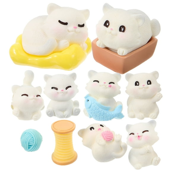 HOKARUA 1 Set Cat Figurine Miniature Animal Cat Party Decoration Miniature Animal Figurine