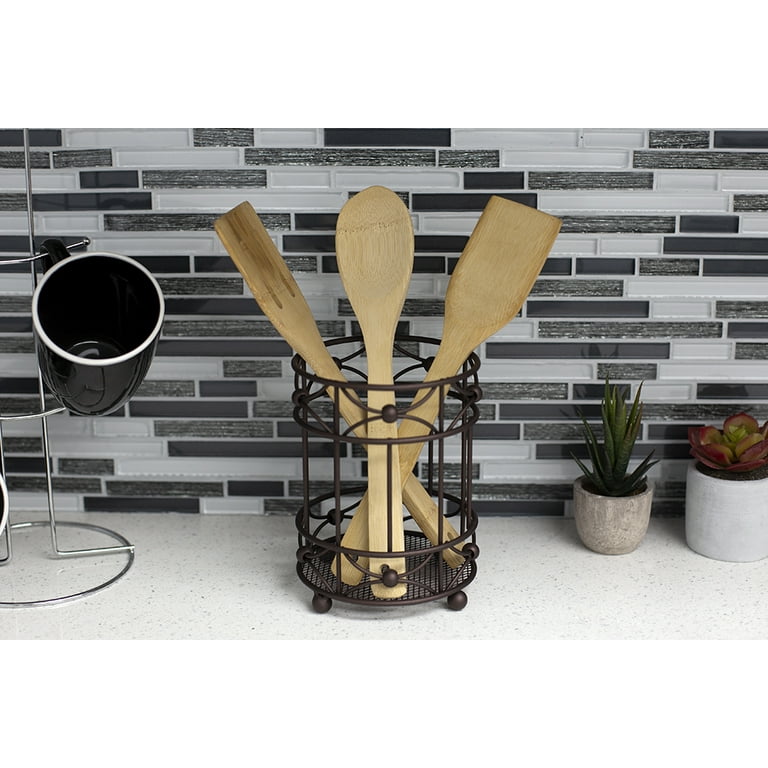 Arbor Oil-Rubbed Bronze Cutlery Holder with Mesh Bottom and Non-Skid Feet Arbor Oil-Rubbed Bronze Cutlery Holder with Mesh Bottom and Non-Skid Feet