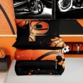 thumbnail image 7 of Homewish Initial P Letter Full Size Comforter Sets for Kids, Cartoon Basketball Sport Bedding Comforter Set, Black Orange, Black Reversible, 3-Piece, 7 of 7