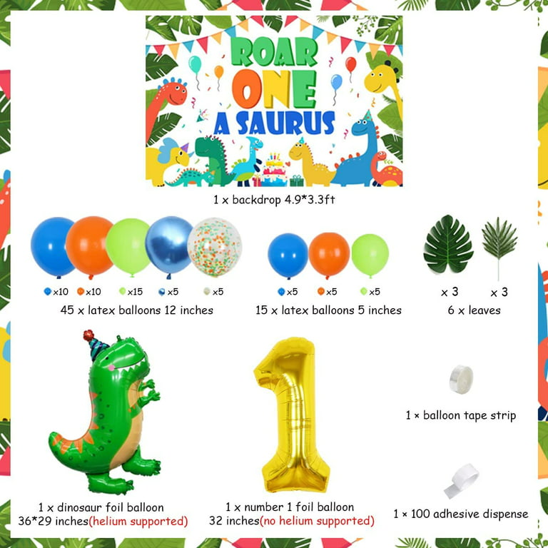 1st Birthday Roar Dinosaur - Paper Straw Decor - ONEasaurus Dino First  Birthday Party Striped Decorative Straws - Set of 24