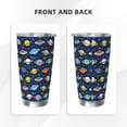 thumbnail image 3 of Fotbe Planets And Stars Pattern 20 oz Tumbler Stainless Steel Vacuum Insulated Coffee Ice Cup Double Wall Travel Flask Leak-proof Coffee Cup-Straw Three-piece Set, 3 of 8