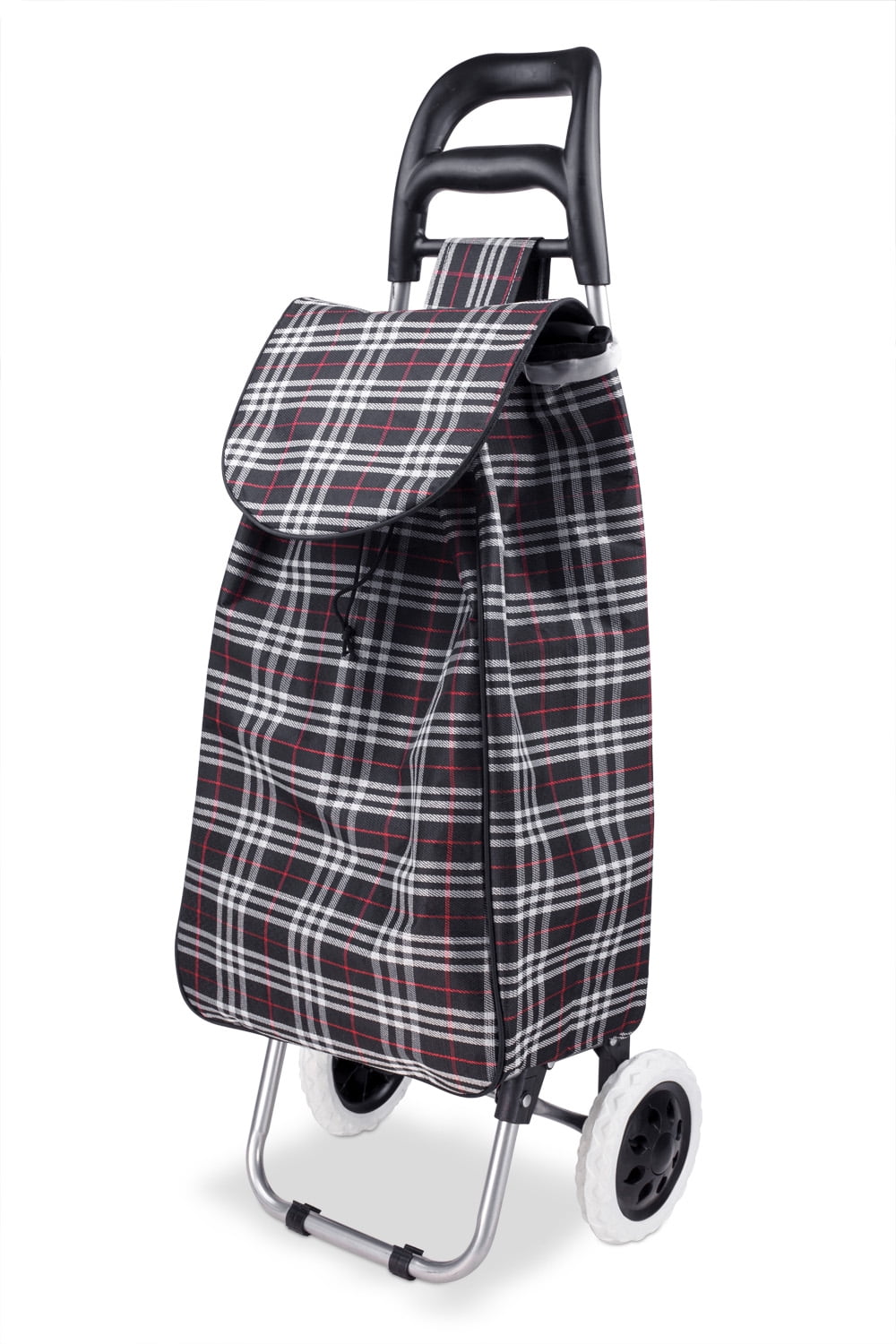 Home Basics Solid Rolling Shopping Cart, Red