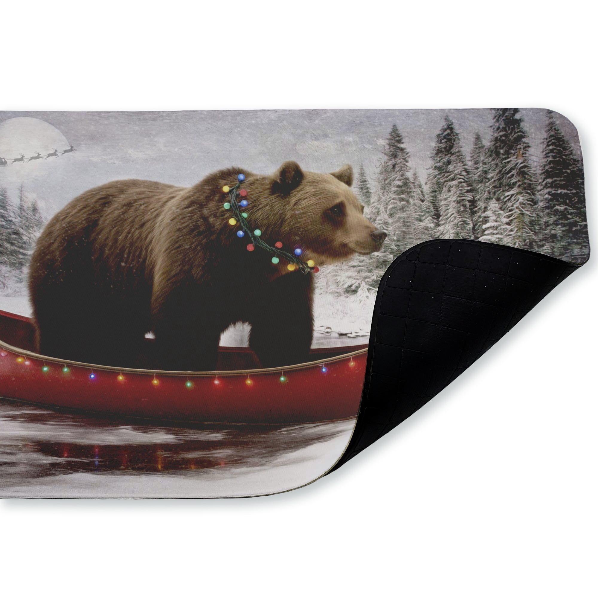 Stupell Industries Yuletide Voyage Bear Printed Anti-Fatigue Floor Mat, design by Kelley Parker