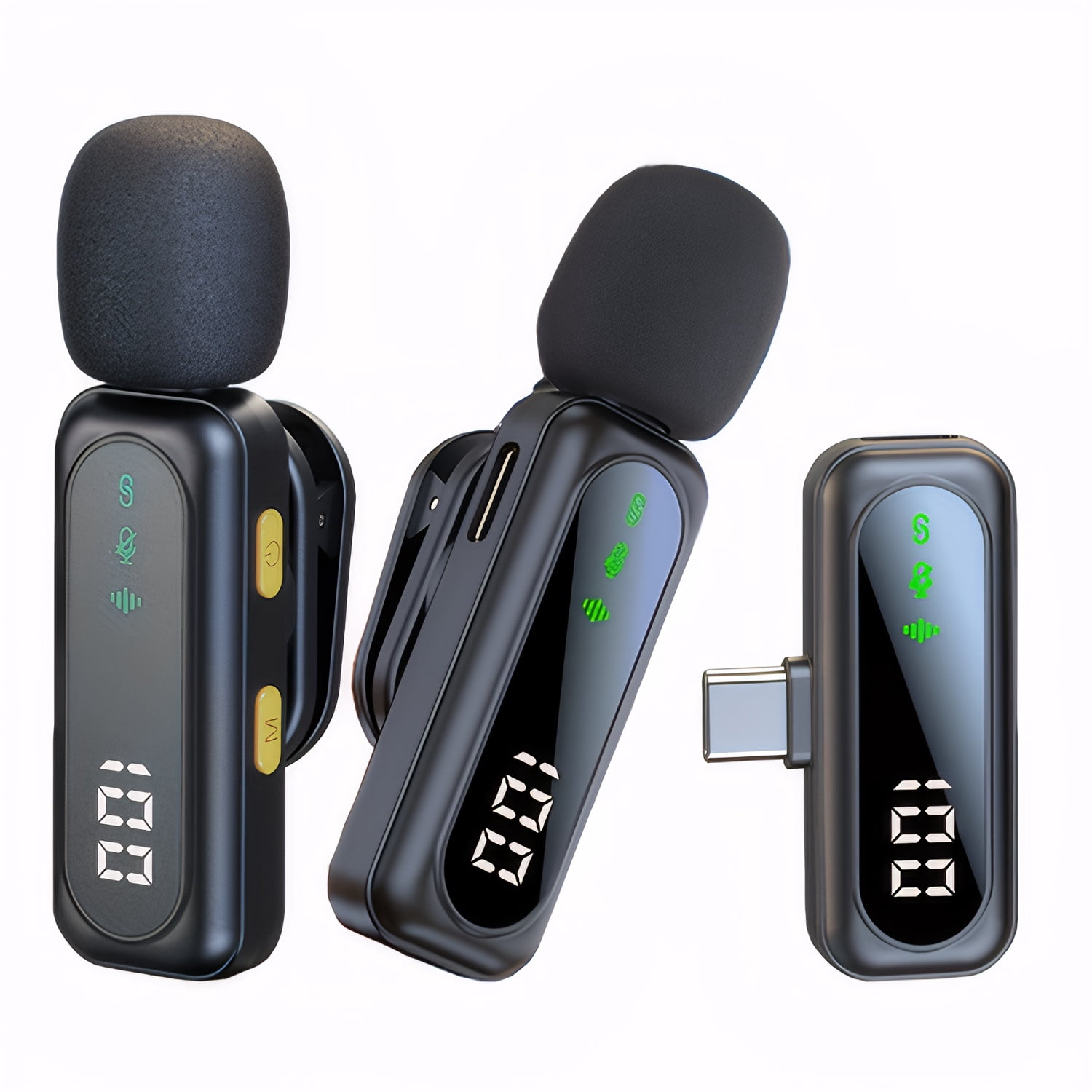 Wireless Lavalier Microphone with Digital Display, DSP Noise Reduction, Magnetic Clip - 2.4G/4G/5G for Streaming Podcast Live Sound, Compatible with Smartphones Tablets Laptops