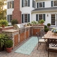 thumbnail image 3 of SAFAVIEH Courtyard Darin Botanical Indoor/Outdoor Runner Rug, Green/Ivory, 2'3" x 8', 3 of 11