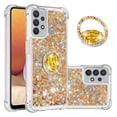 thumbnail image 1 of Funda para Samsung Galaxy A32 5G con Brillo Líquido Flotante, Purpurina, Parachoques y Anillo Giratorio Soporte, 1 of 5