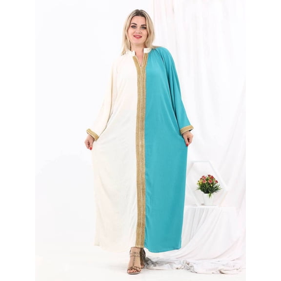 Luxurious Aqua linen caftan, chic caftan, Summer Kaftan, Egyptian cotton.
