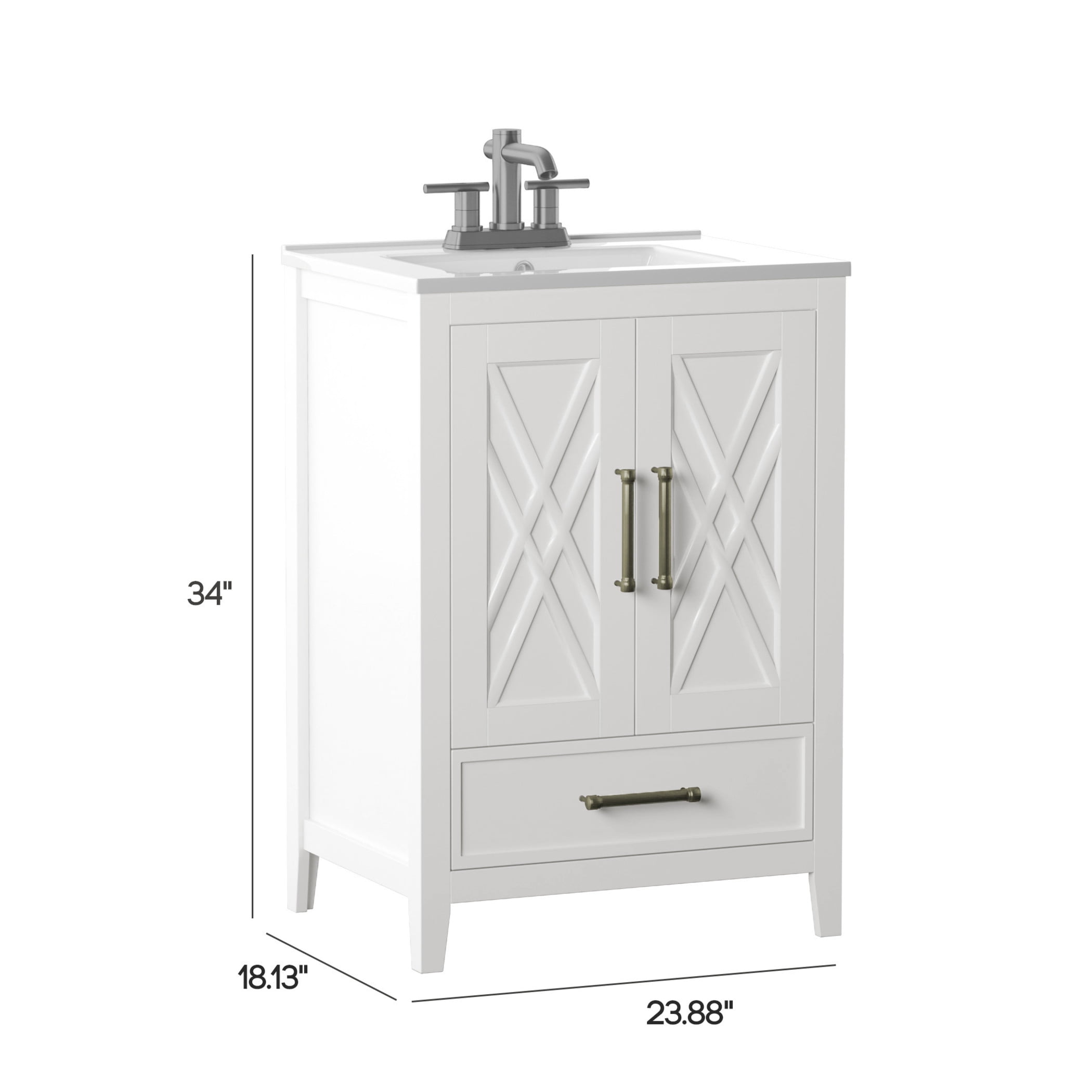 Twin Star Home 24" Single Bathroom Vanity with Lower Drawer