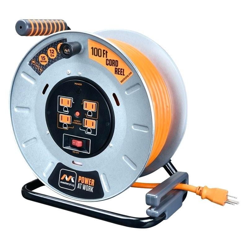 Extension Cord Reel Wheel Portable Roll Up Heavy Duty Storage With Stand 150 FT 