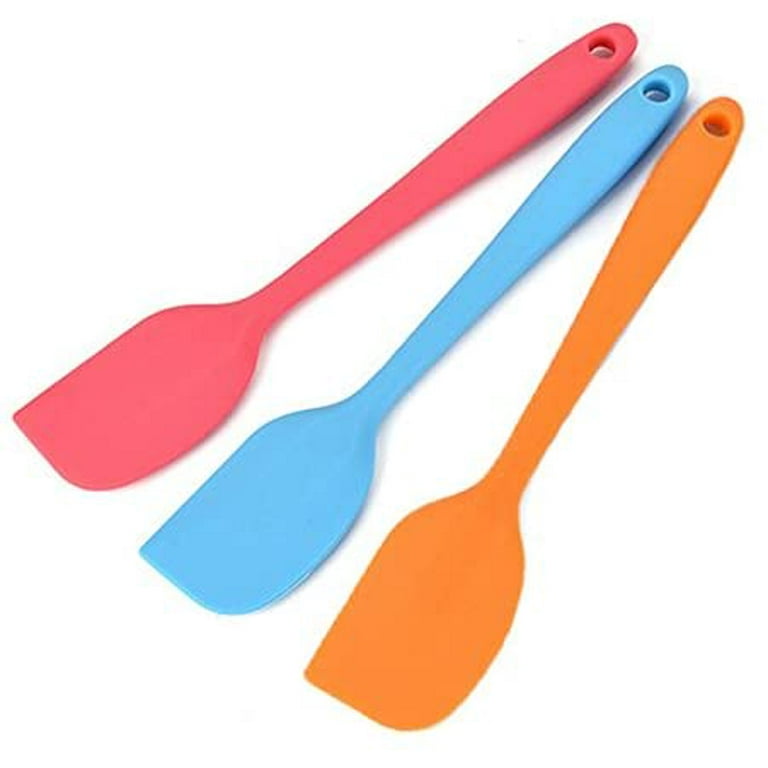 HEQUSIGNS 6 Pcs Silicone Spatula Set, Food Grade Silicone Rubber Spatula  Set Kitchen Utensils Heat Resistant Non Stick Rubber Kitchen Scraper  Spatulas for Cooking, Baking and Mixing(Blue) 