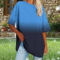 thumbnail image 5 of WRKEKC Plus Size Womens Tops Summer Crew Neck Short Sleeve Gradient Color Comfortable Versatile Everyday Layering Basic T-Shirts for Women, 5 of 7