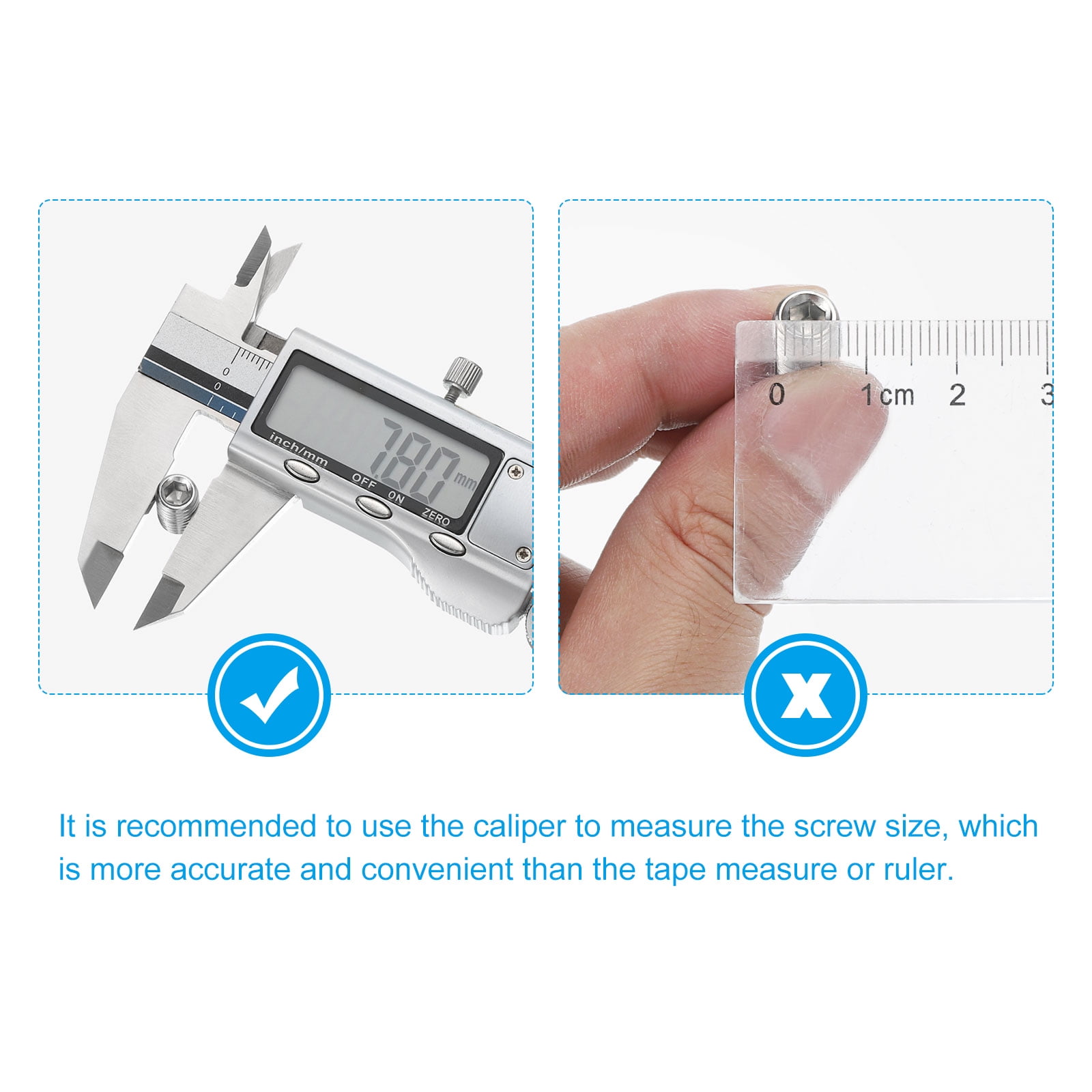 Ball Point Set Screws, M8 x 30mm 304 Stainless Steel Metric Spring Hex Socket Screw 15pack