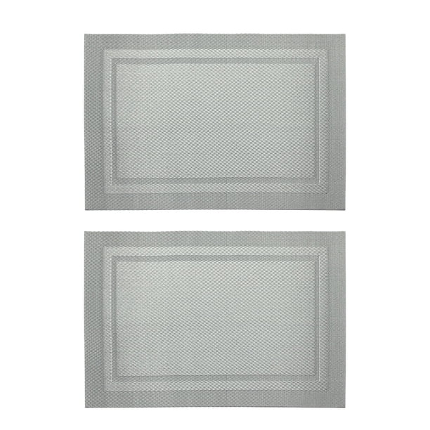 Billuyoard De manteles individuales trenzados para mesa, manteles individuales, posavasos de vino, cuenco de PVC, antideslizante, hogar, cocina, Hotel, Mostrada Plata 30*45cm Billuyoard HA082982-03