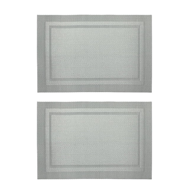 Billuyoard De manteles individuales trenzados para mesa, manteles individuales, posavasos de vino, cuenco de PVC, antideslizante, hogar, cocina, Hotel, Mostrada Plata 30*45cm Billuyoard HA082982-03