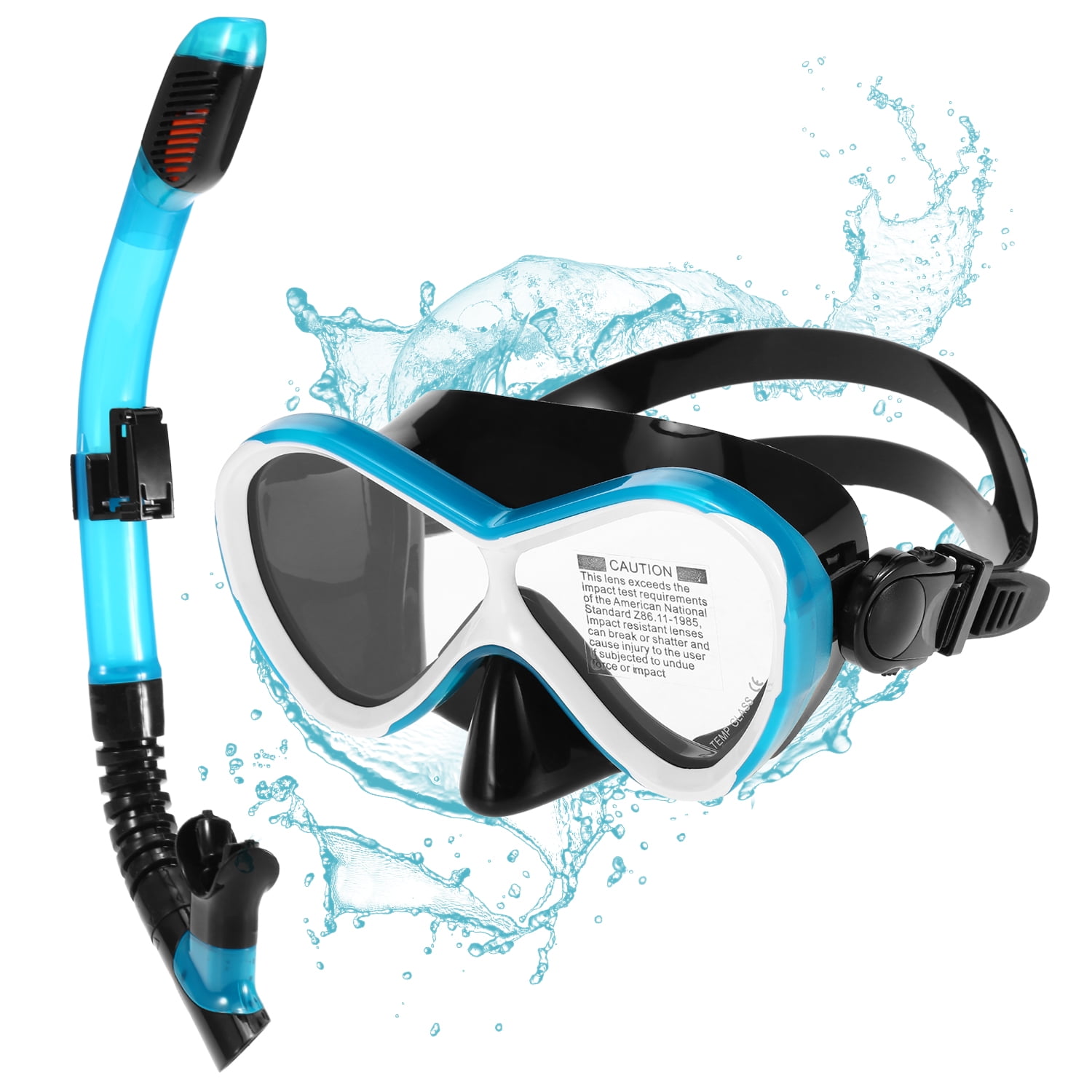 Amdohai Kids Professional Swimming Goggles with Dry Snorkel Tube Set Anti fog Goggles for Scuba Snorkel