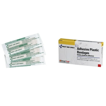 First Aid Only Plastic Bandages - First Aid Only 1-001 Adhesive Plastic Bandage, 25/Pack
