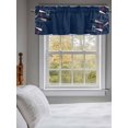 thumbnail image 5 of Curtain Valance for Windows,Abstract Geometric on Navy Blue Kitchen Valances Rod Pocket Short Curtains,Color Block Minimalist Style Window Treatment Panel for Bedroom Bathroom 42"x18", 5 of 7