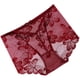 thumbnail image 5 of Bragas de encaje para mujer, sexy, hueco, sin costuras, cintura media, levantamiento de cadera, ropa interior transpirable, rojo vino, XXL Inevent AP001201-27B, 5 of 7
