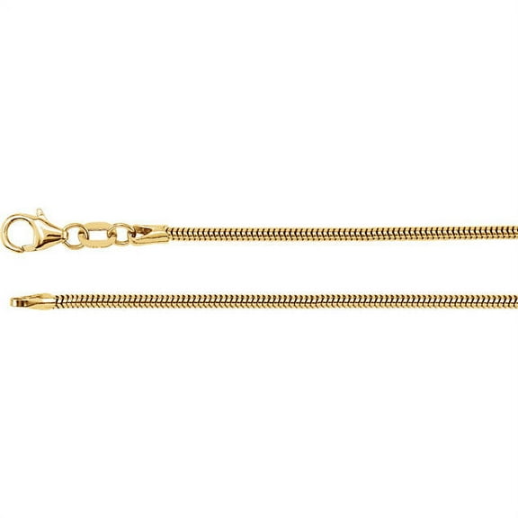 14K Yellow Gold 1.5mm Solid Round Snake 18" Chain