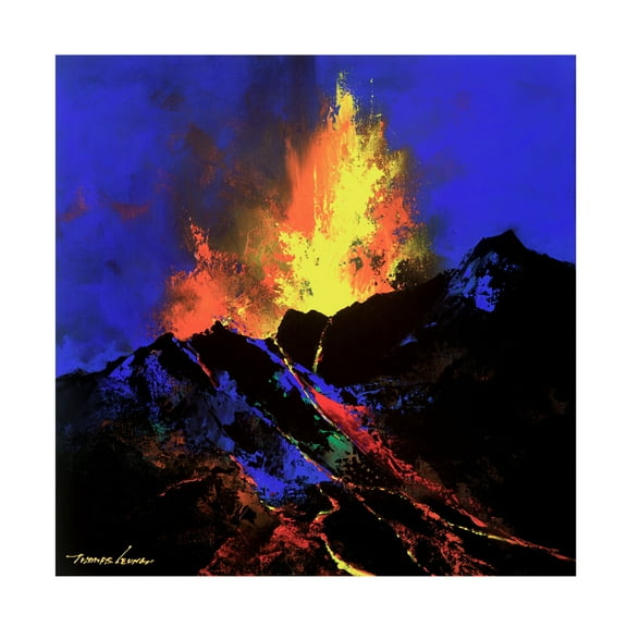 Canvas Wall Art - Thomas Leung 'Lava River II' Wall Art for Living Room, Bedroom, or Office Décor by Trademark Fine Art - 14 x 14 Inches
