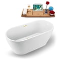 thumbnail image 2 of 59" Streamline N880PBR Soaking Freestanding Tub and Tray With Internal Drain in Polished Brass, 2 of 7