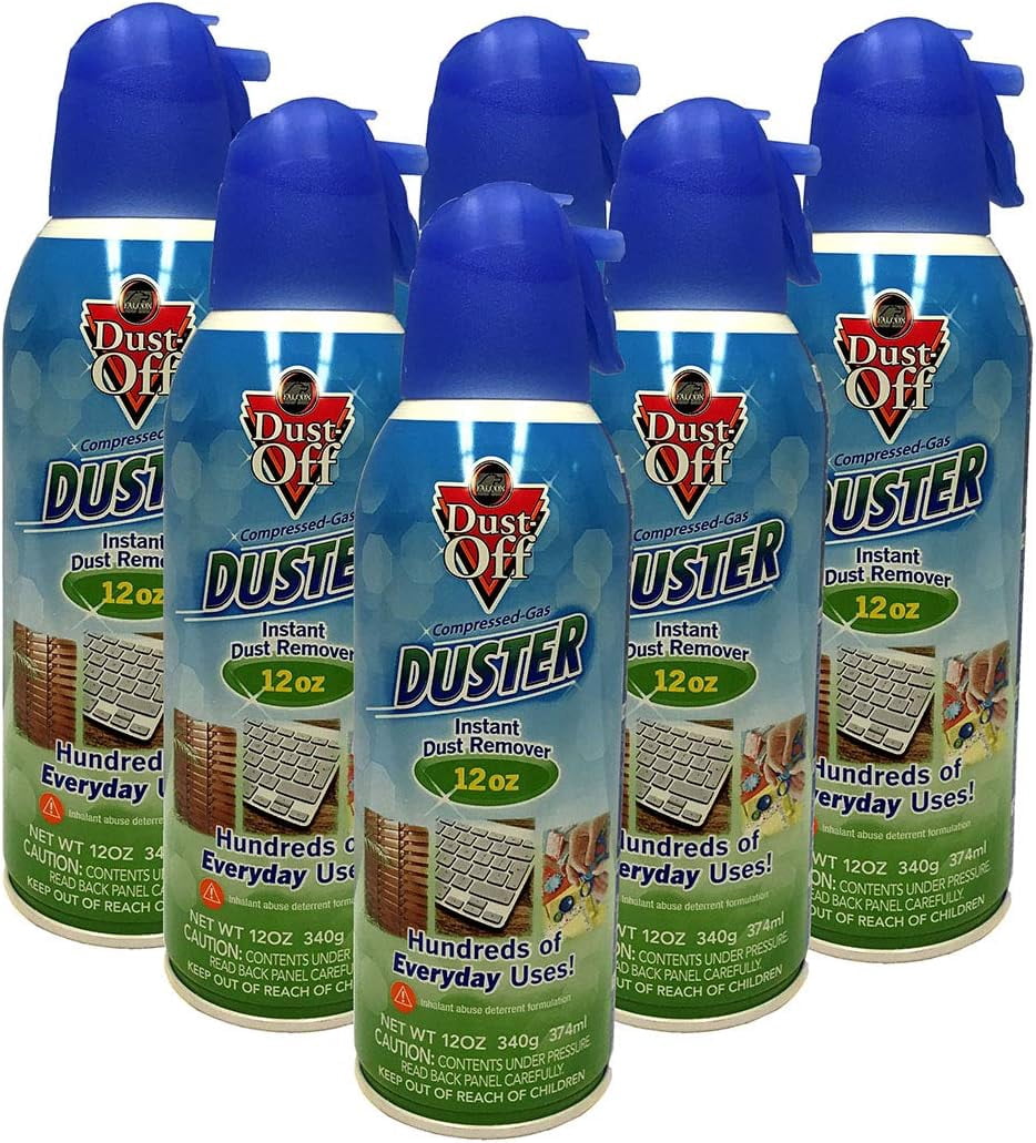 Dust-Off Compressed Gas Duster, 12 oz, 6 Count