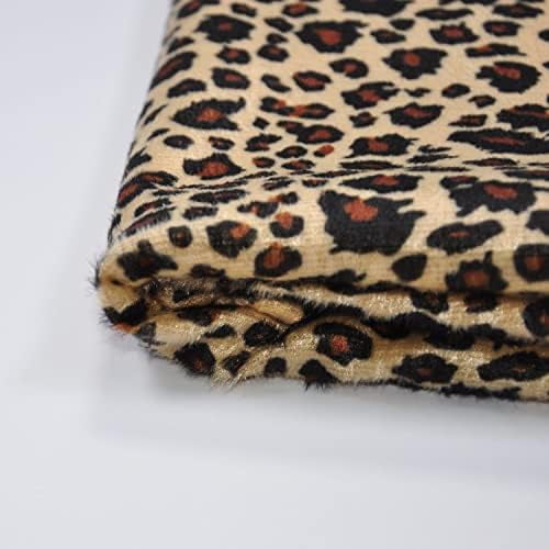 59" Wide Leopard Print Velboa Short Fur Pile Upholstery Drapery Clothing Polyester Fabric by The Yard (Leopard one Yard)