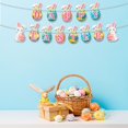 thumbnail image 4 of Feliz cartel de Pascua, conejito colorido, huevos de Pascua, cartel de zanahoria, guirnalda, signos, decoraciones para el día de Pascua con temática de primavera para el hogar, 4 of 5
