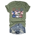 thumbnail image 2 of Icvfdpl Women Independence Day Printed Cow Printed Round Neck Short Sleeve T Shirt Top Stylish Female Streetwear, 2 of 4