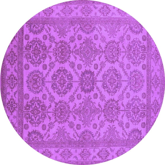 Ahgly Company Indoor Round Oriental Purple Industrial Area Rugs, 8' Round