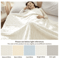 thumbnail image 7 of Sortora Beige Throw Blanket, King Size Plush Fluffy Couch Blanket, Soft Lightweight Cozy Bed Blankets for All Seasons - 280GSM Double-Sided 3D Knit, Machine Washable, 90"x106", 7 of 7