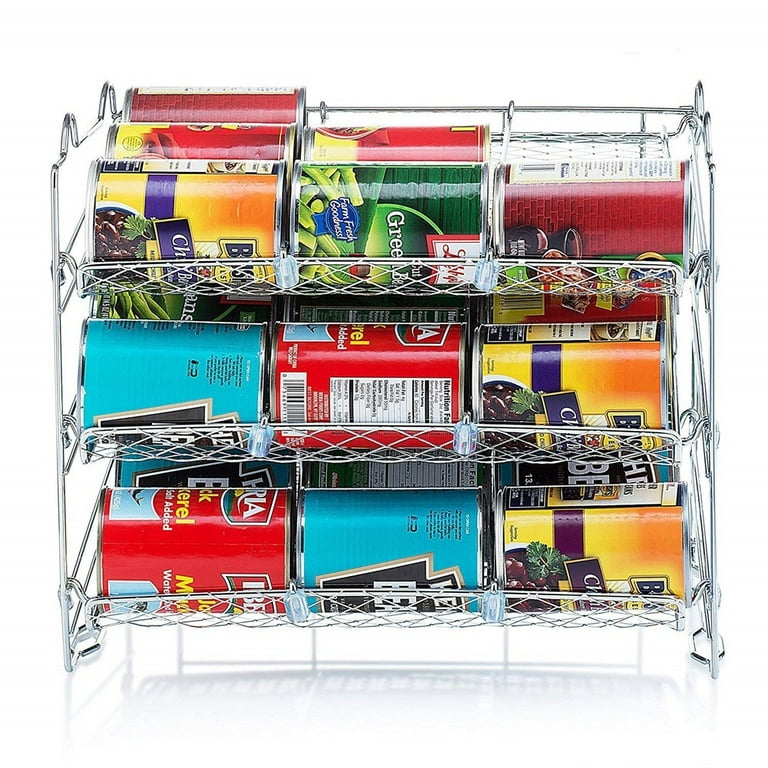 SimpleHouseware Stackable Can Rack Organizer, Chrome : : Home