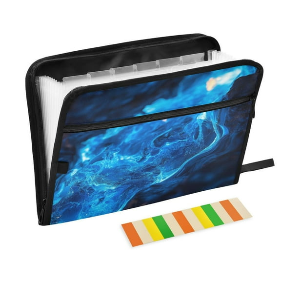 Organ Folder 14.2 x 0.8 x 10.6 Inches 13 Separate Pockets A4 Size Documents Folder A Sort Storage File Manager For The Home Office Blue Lava Pattern