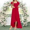 thumbnail image 2 of EnJoCho Junior Bridesmaid Dress Dance Dress Teens Girls Summer Maxi Dress Chiffon Flower Girls Cap Sleeve High Low Long Maxi A Line Wedding Pageant Dresses, 2 of 6