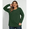thumbnail image 5 of CASSIE LIZ Womens Plus Size Sweaters 4X Crew Neck Knit Pullover Fall Fashion Green Loose Fit Winter Dressy 4XL 24W 26W, 5 of 10