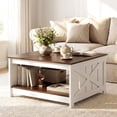 thumbnail image 2 of Gymax 31'' Wooden Square Coffee Table w/Storage Shelf Open Compartment for Living Room, 2 of 10