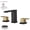 Gold Black, variant on BWE Waterfall Widespread Bathroom Faucet Chrome 3 Holes with Pop Up Drain Stopper with Overflow and Supply Line Lead-Free 2-Handle Bath Lavatory Vanity Sink Mixer Tap Square