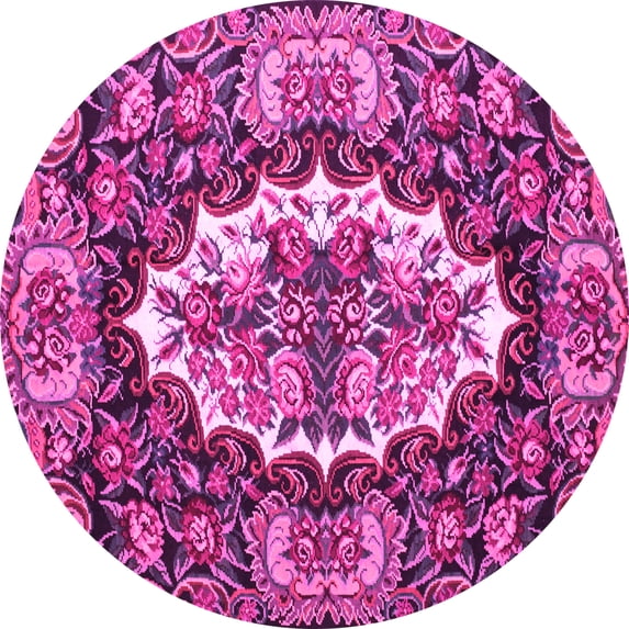 Ahgly Company Indoor Round Persian Pink Traditional Area Rugs, 8' Round